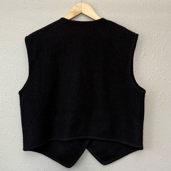 Lisa International Women’s 100% Boiled Wool VTG Leopard Cheetah Paw Vest Size L - Picture 3 of 10